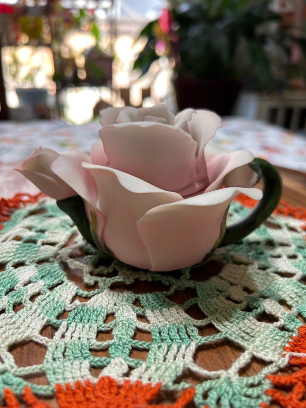 Vintage 90’s Cosmos Rose Petal Teapot Trinket Box “Romantic Rose” Collection